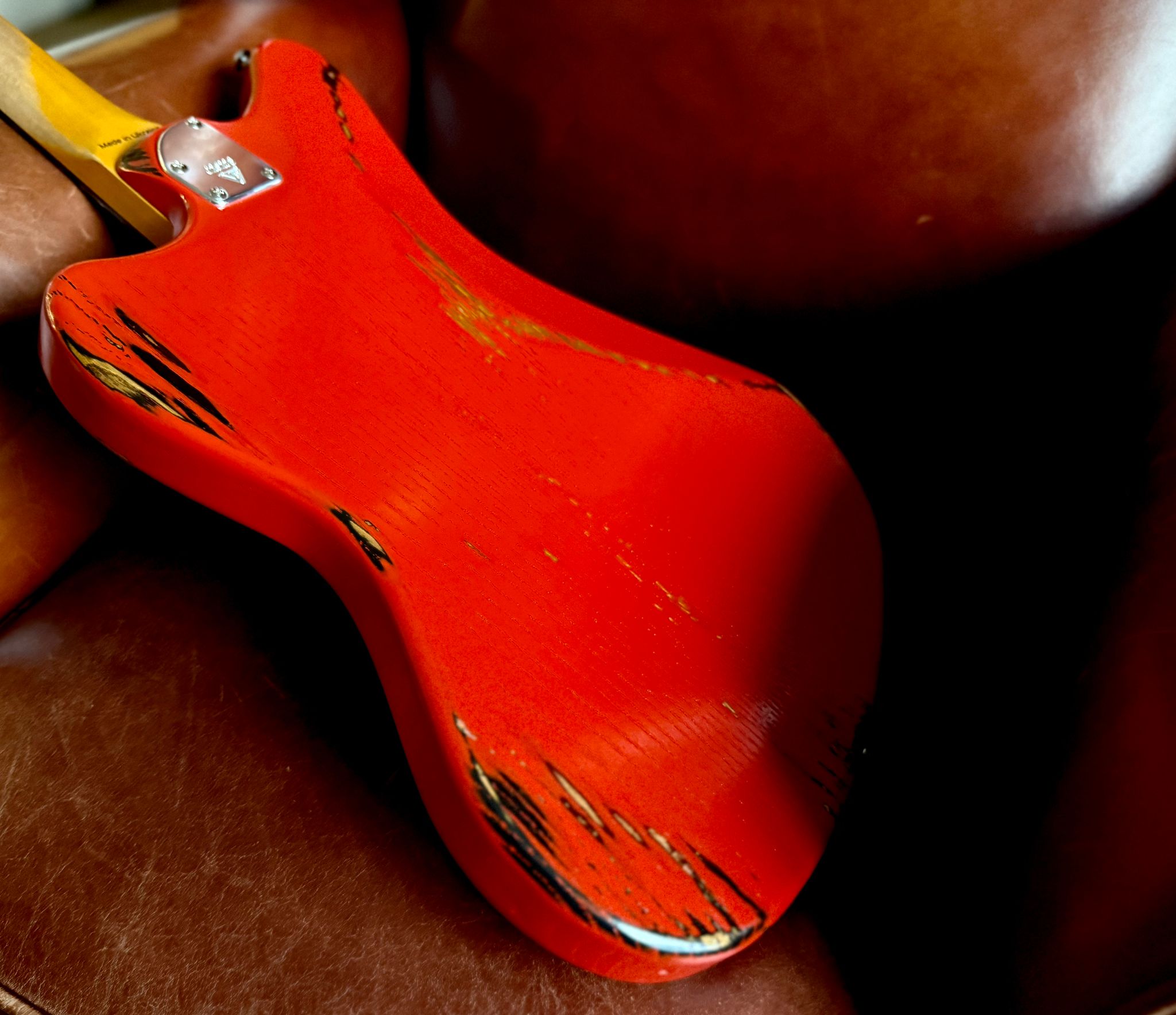 Valiant Jupiter "Dual Coat" Fiesta Red Barhat Distressed - Richards Guitars Of Stratford Upon Avon