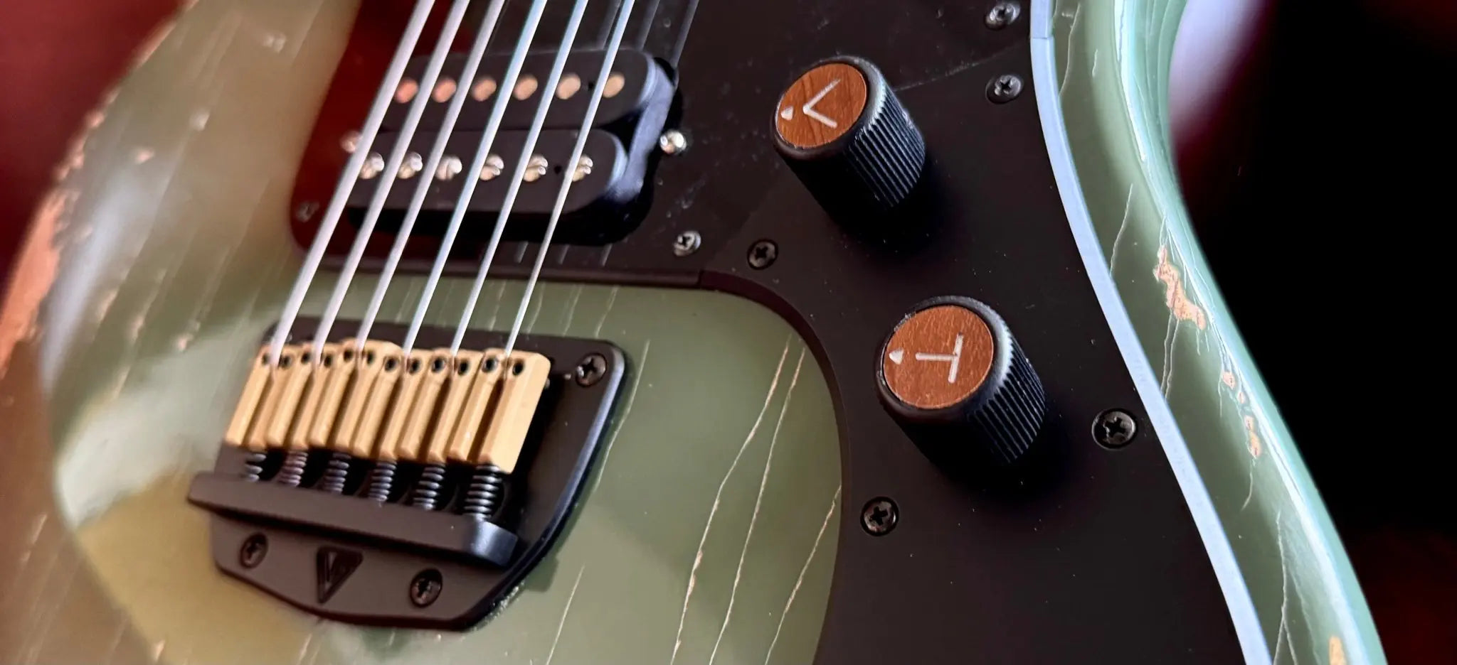 Buy Valiant Olive Green Distressed "Extreme" w' Stainless Steel Frets 