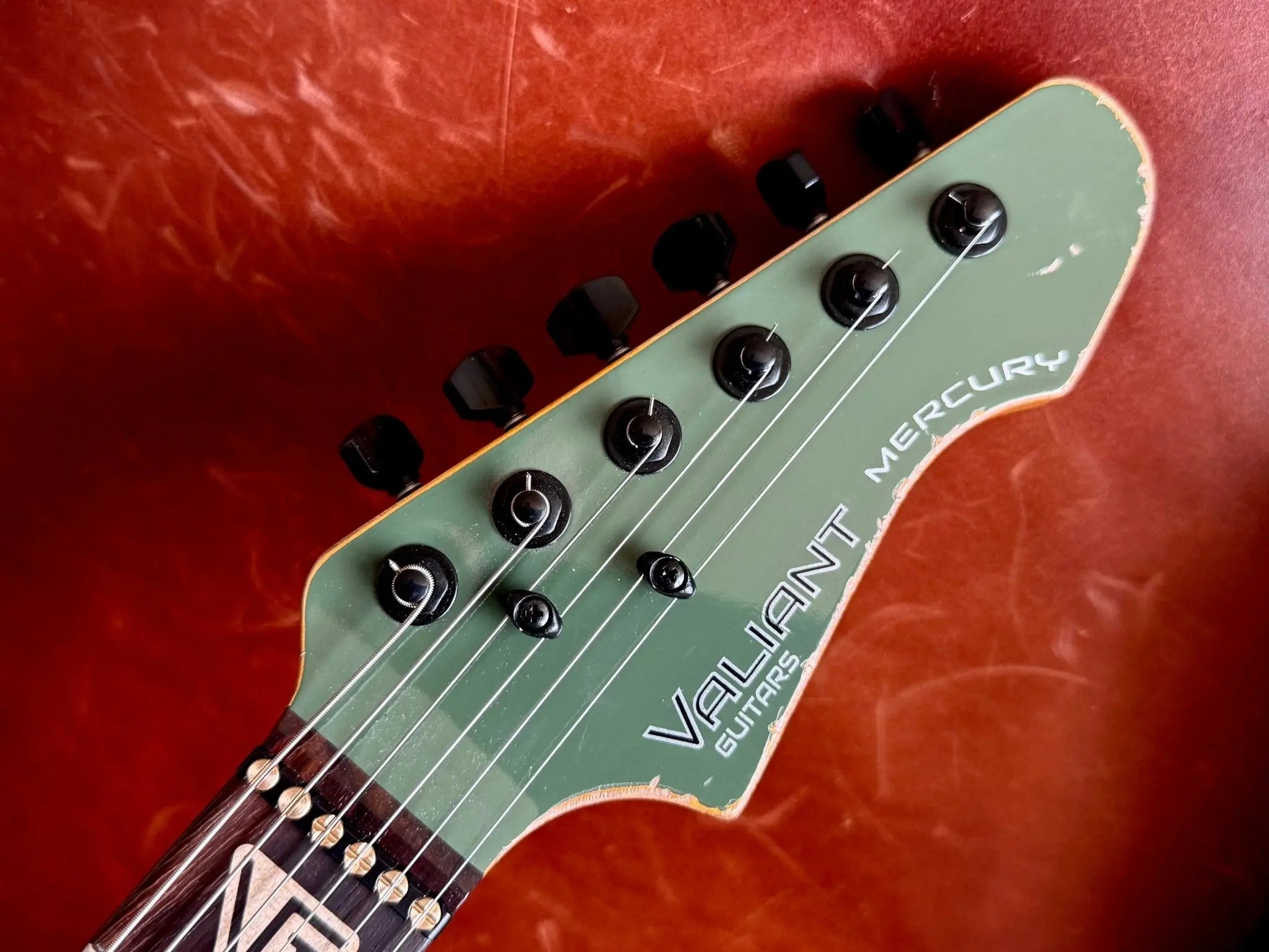 Buy Valiant Olive Green Distressed "Extreme" w' Stainless Steel Frets 