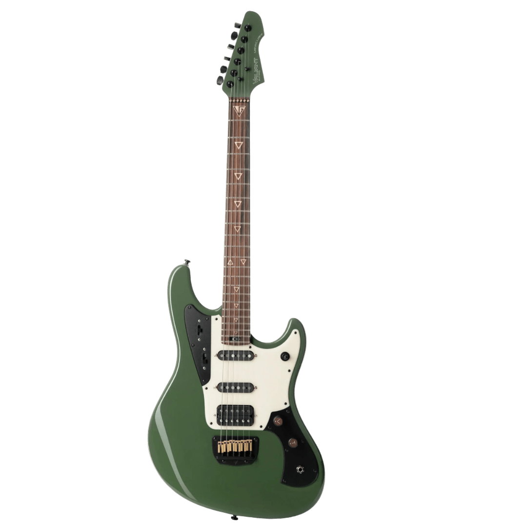Valiant Olive Green Mash w Stainless Steel Frets - Richards Guitars Of Stratford Upon Avon