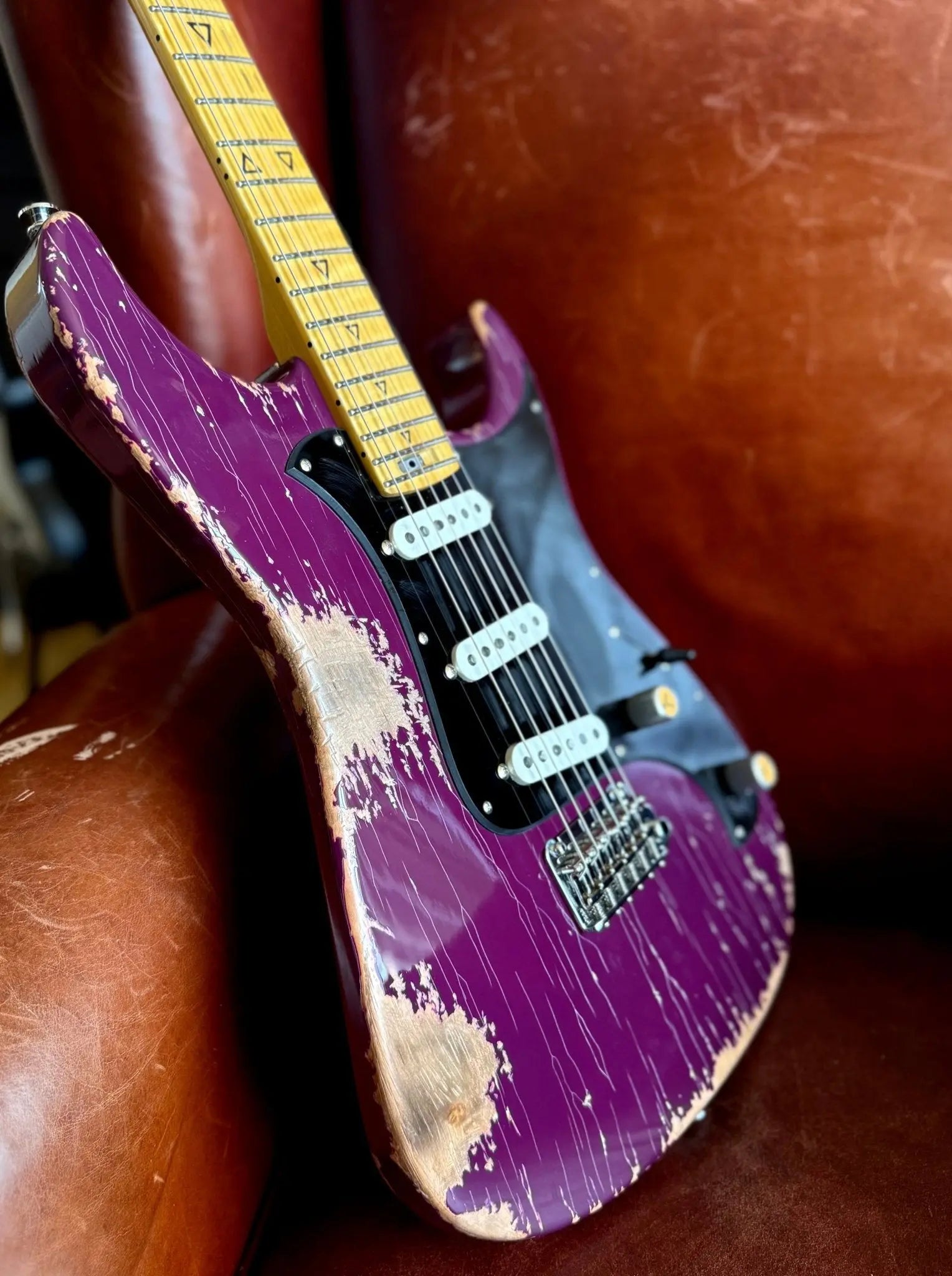 Buy Valiant Soothsayer Distressed Purple W' Stainless Steel Fret Upgrade 