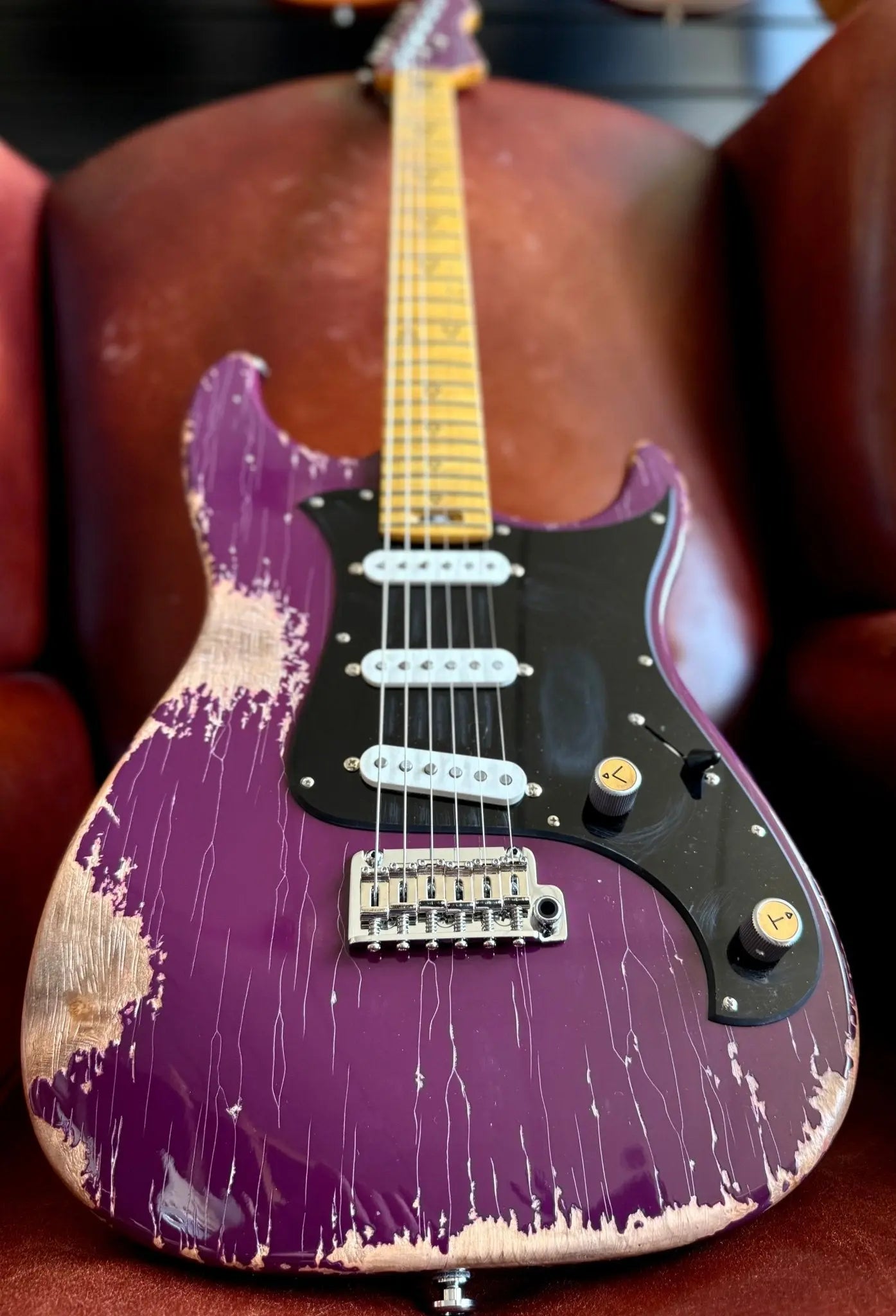 Buy Valiant Soothsayer Distressed Purple W' Stainless Steel Fret Upgrade 