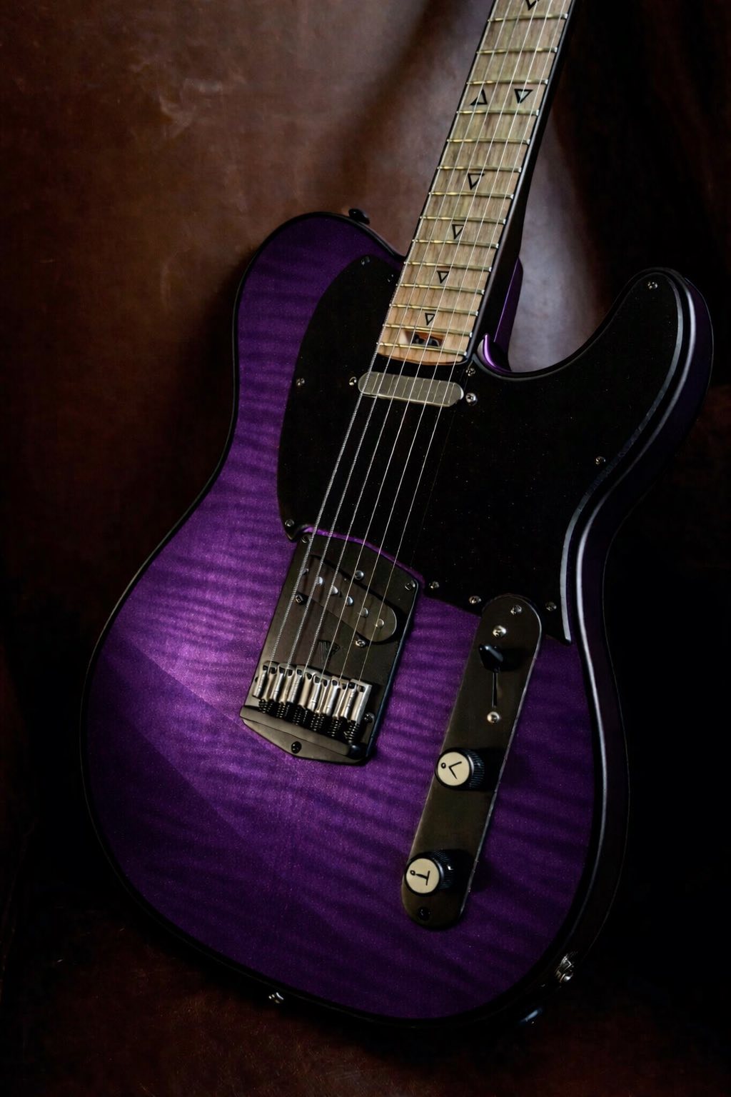 Valiant Titan Amethyst Flame Gemstone Collection Custom With Stainless Steel Frets Upgrade - Richards Guitars Of Stratford Upon Avon