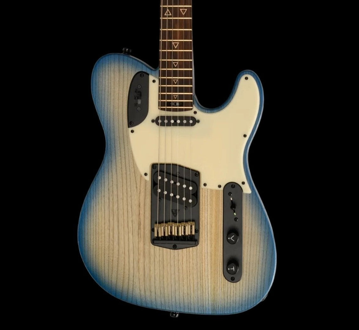 Valiant Titan Barhat Blue Pore Electric Guitar - Richards Guitars Of Stratford Upon Avon