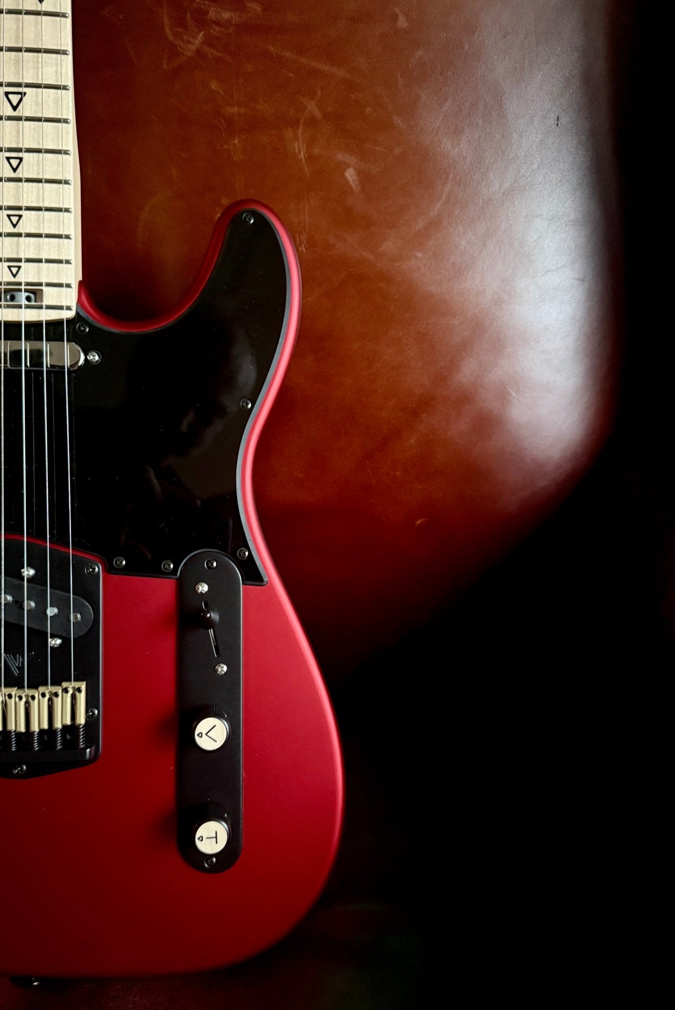 Valiant Titan Ruby Satin Electric Guitar With Stainless Steel Frets Upgrade - Richards Guitars Of Stratford Upon Avon