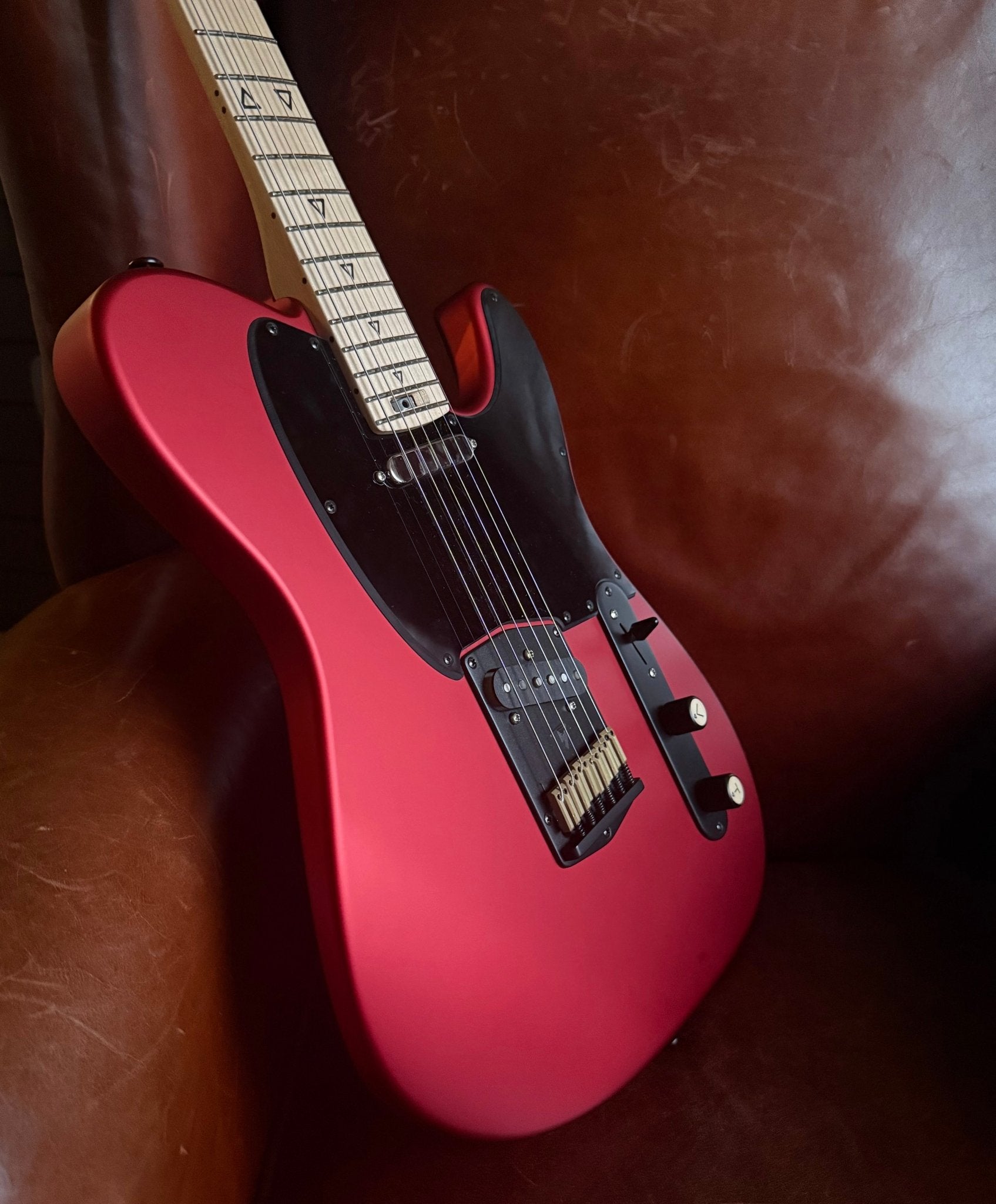 Valiant Titan Ruby Satin Electric Guitar With Stainless Steel Frets Upgrade - Richards Guitars Of Stratford Upon Avon