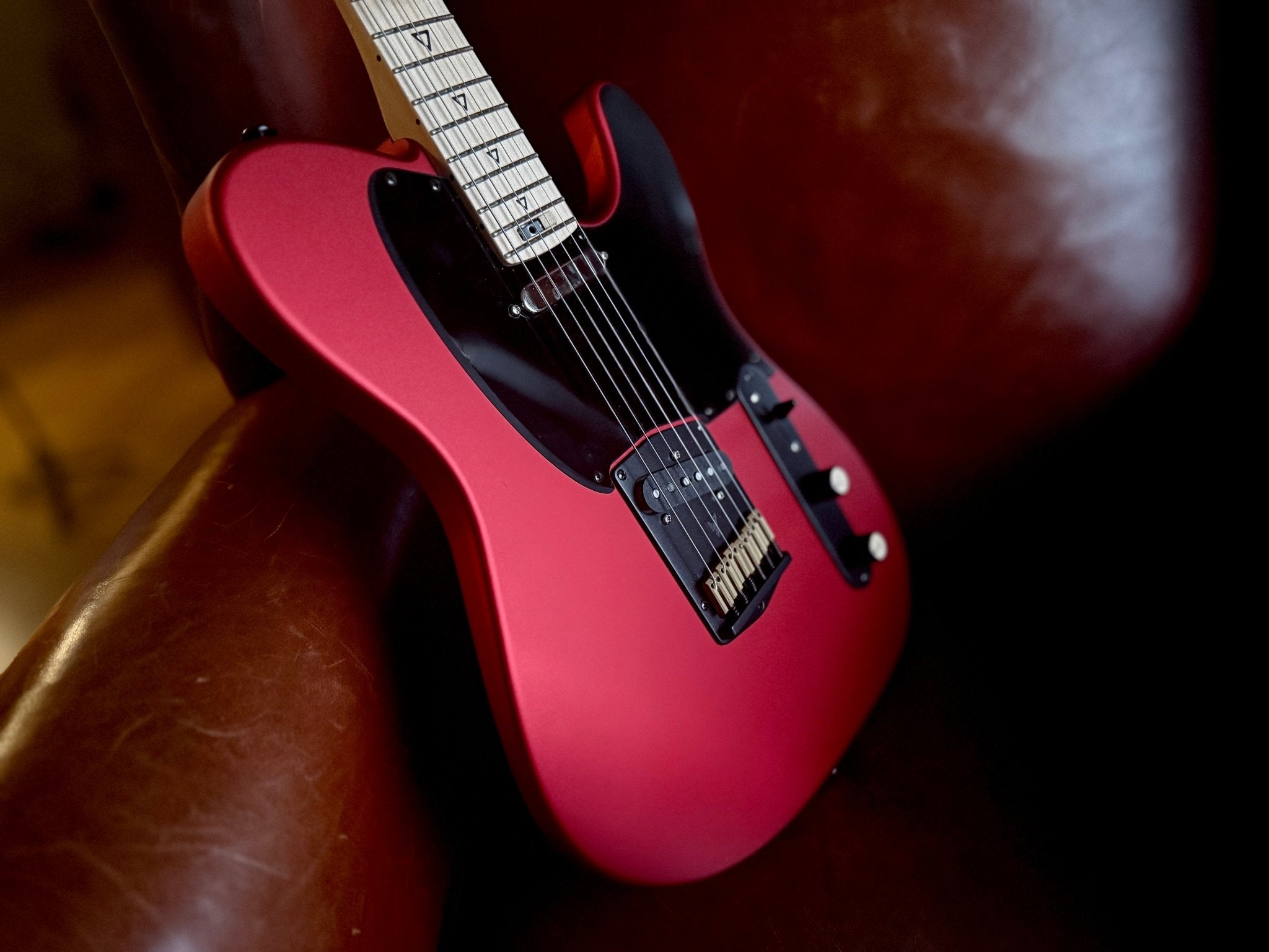 Valiant Titan Ruby Satin Electric Guitar With Stainless Steel Frets Upgrade - Richards Guitars Of Stratford Upon Avon