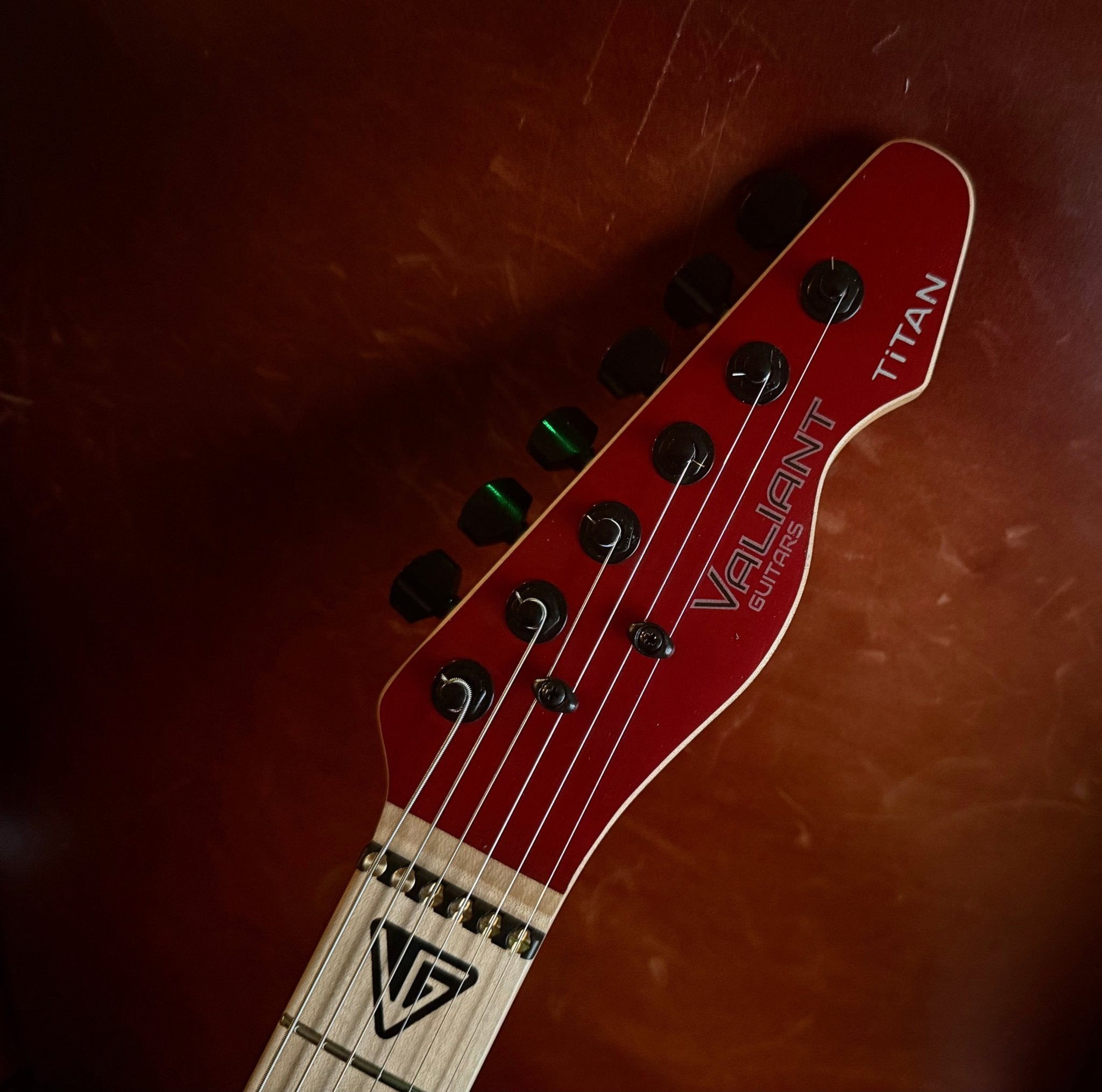 Valiant Titan Ruby Satin Electric Guitar With Stainless Steel Frets Upgrade - Richards Guitars Of Stratford Upon Avon