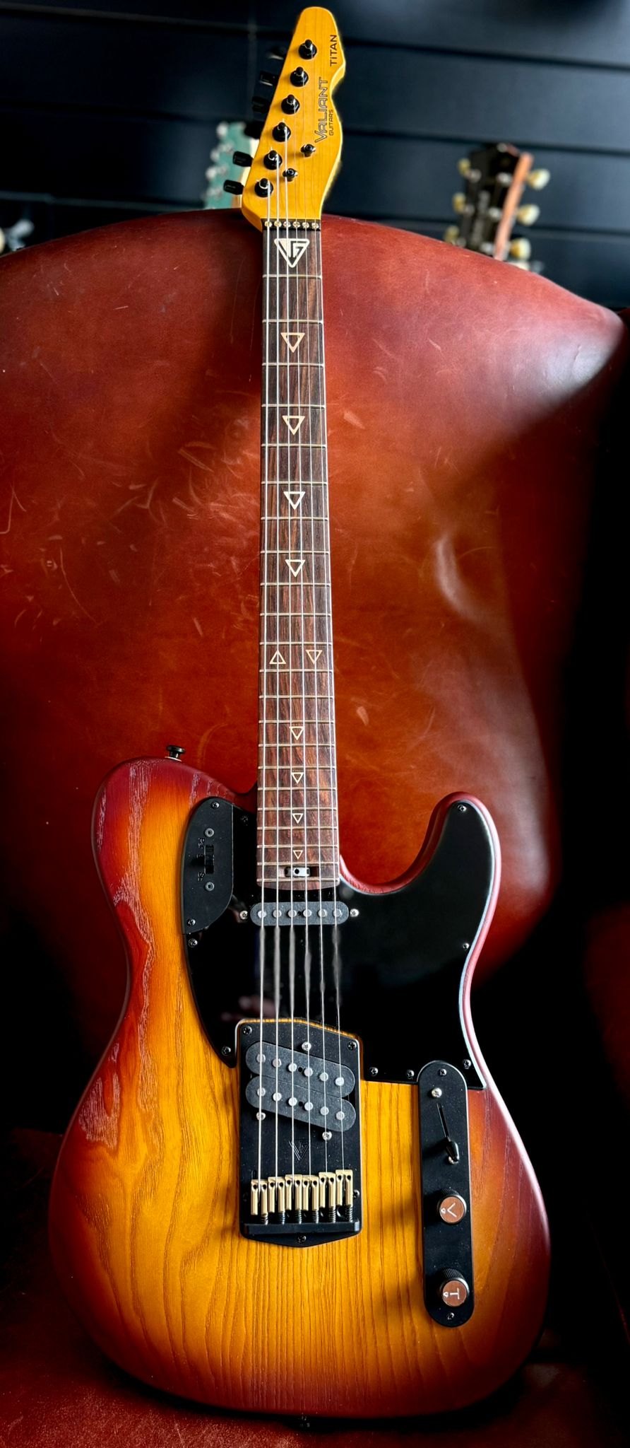 Valiant Titan Sunburst With Stainless Steel Frets Upgrade - Richards Guitars Of Stratford Upon Avon