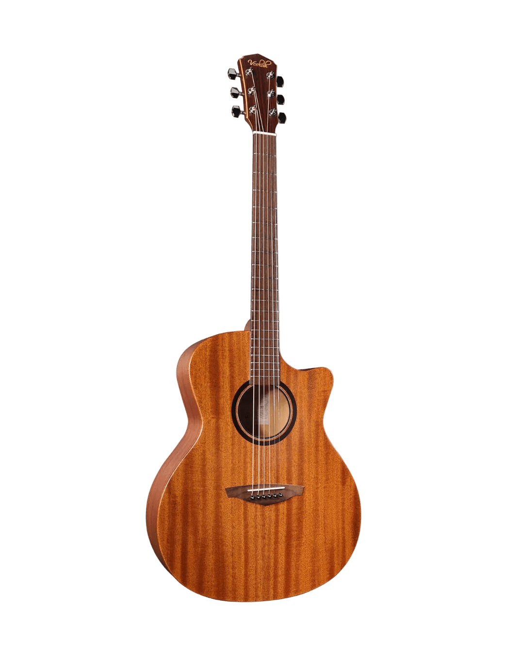 Veelah V1 GAC Solid Top Mahogany Acoustic Guitar w/ Gig Bag - Richards Guitars Of Stratford Upon Avon