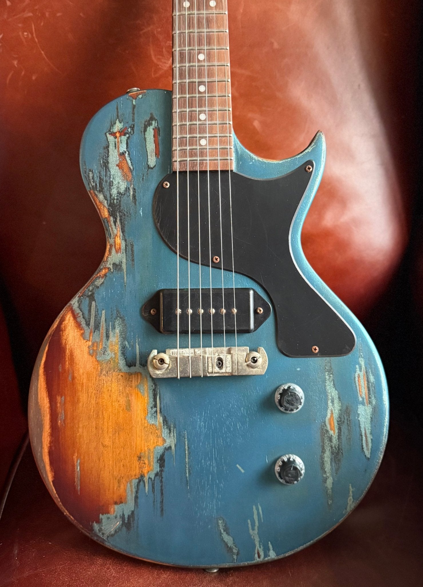 Vintage "Industrial Punk" V120 ProShop - Scorched Earth Blue Over Sunburst - Richards Guitars Of Stratford Upon Avon