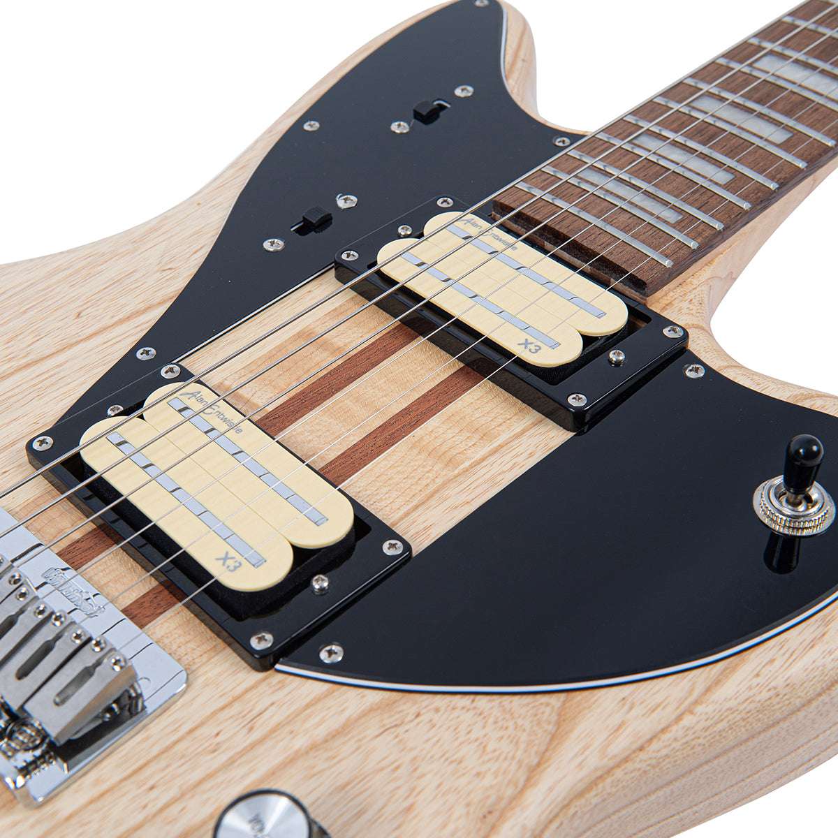 Vintage REVO Series 'Integra' Electric Guitar ~ Satin Natural - Richards Guitars Of Stratford Upon Avon