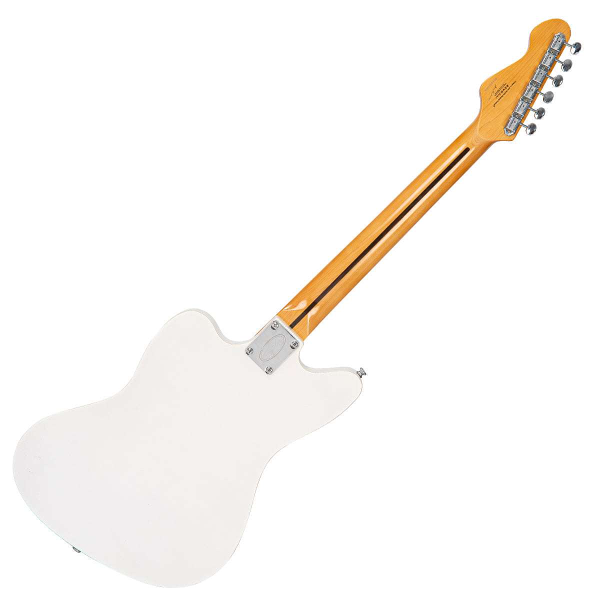 Vintage REVO Series 'Surfmaster Quad' Electric Guitar ~ Metallic White - Richards Guitars Of Stratford Upon Avon