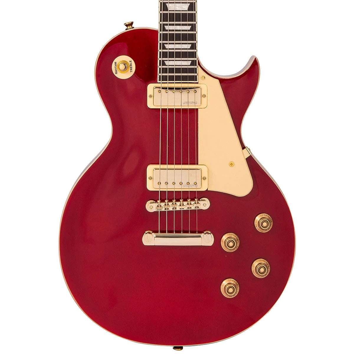 Vintage V100MWR Mini Humbucker ReIssued Electric Guitar ~ Wine Red - Richards Guitars Of Stratford Upon Avon