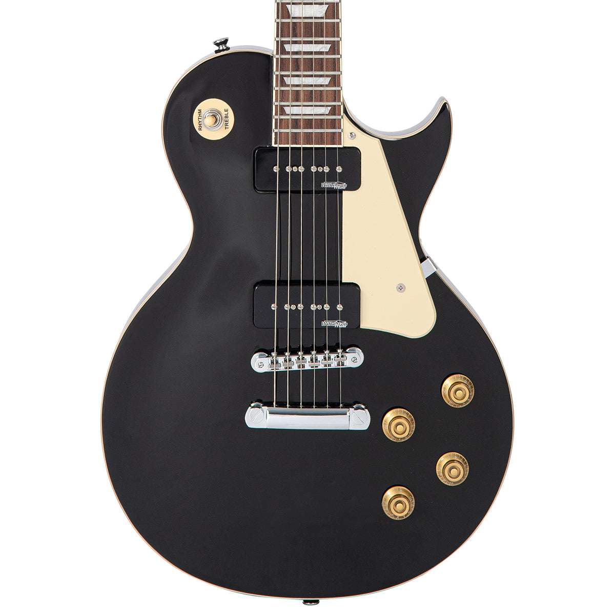Vintage V100PBK ReIssued Electric Guitar ~ Boulevard Black - Richards Guitars Of Stratford Upon Avon