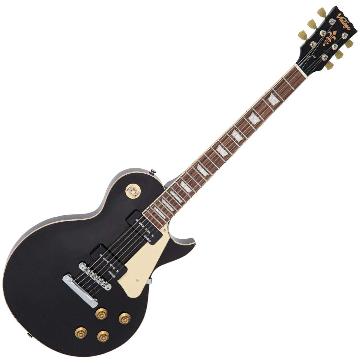 Vintage V100PBK ReIssued Electric Guitar ~ Boulevard Black - Richards Guitars Of Stratford Upon Avon