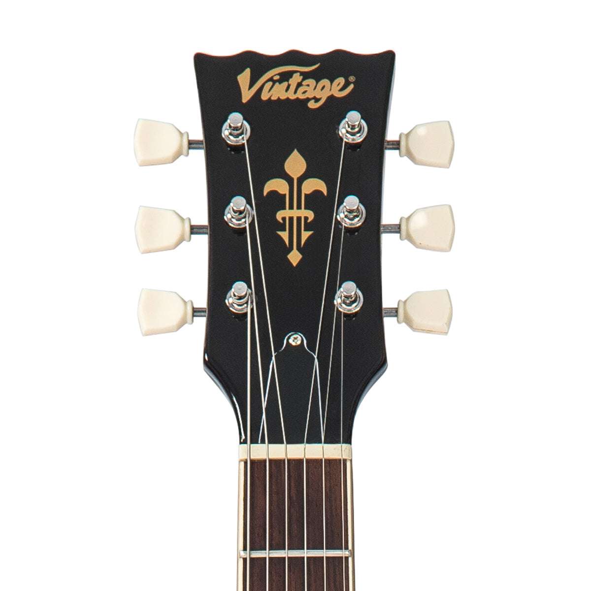 Vintage V100PLB ReIssued Electric Guitar w/Bigsby ~ Flamed Purpleburst - Richards Guitars Of Stratford Upon Avon