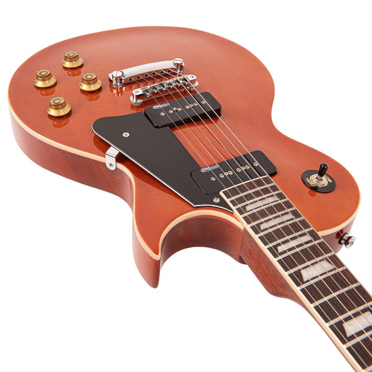 Vintage V100PMH ReIssued Electric Guitar ~ Natural Mahogany - Richards Guitars Of Stratford Upon Avon