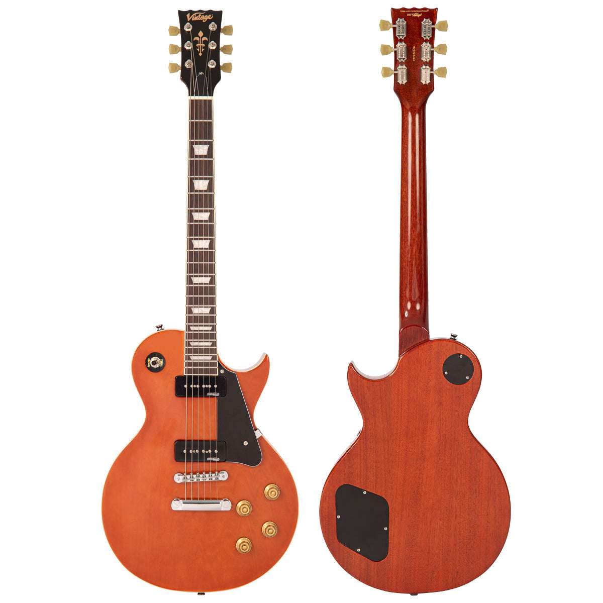 Vintage V100PMH ReIssued Electric Guitar ~ Natural Mahogany - Richards Guitars Of Stratford Upon Avon
