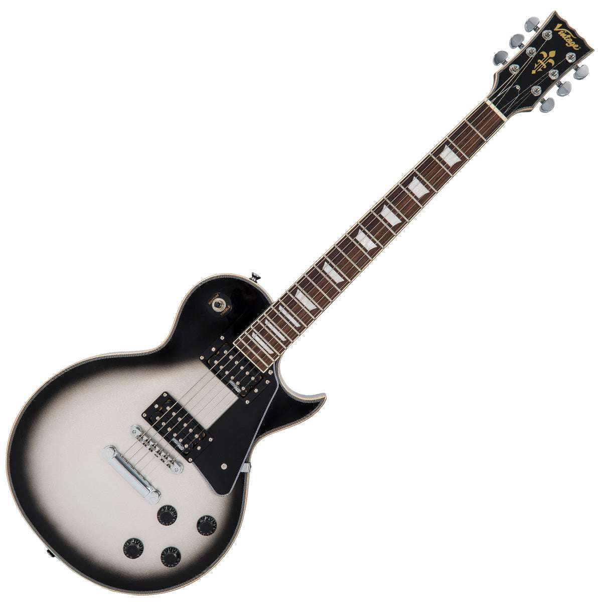 Vintage V100SVR ReIssued Electric Guitar ~ Silverburst - Richards Guitars Of Stratford Upon Avon