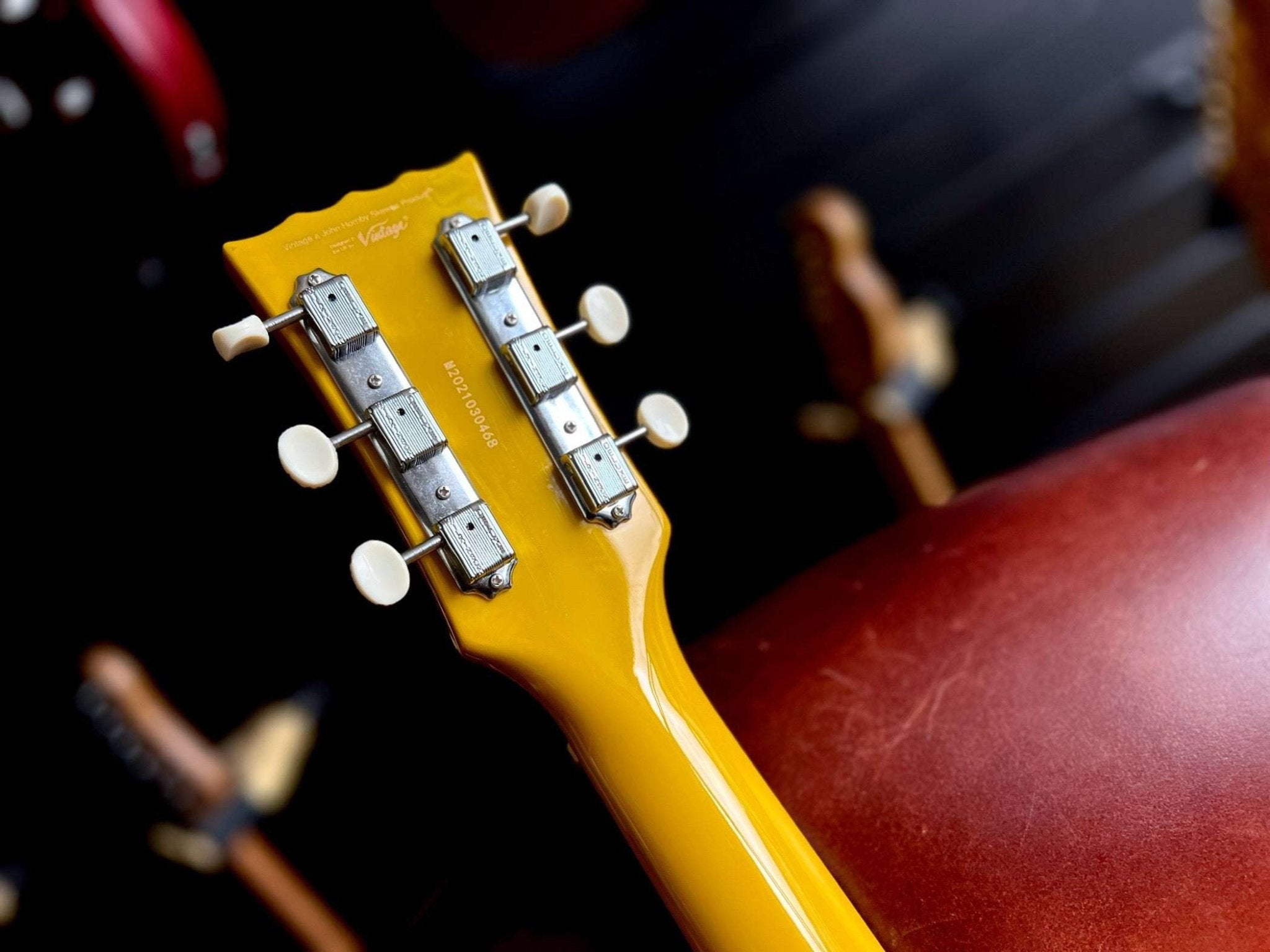 Vintage V120TVY ReIssued Electric Guitar ~ TV Yellow - Richards Guitars Of Stratford Upon Avon