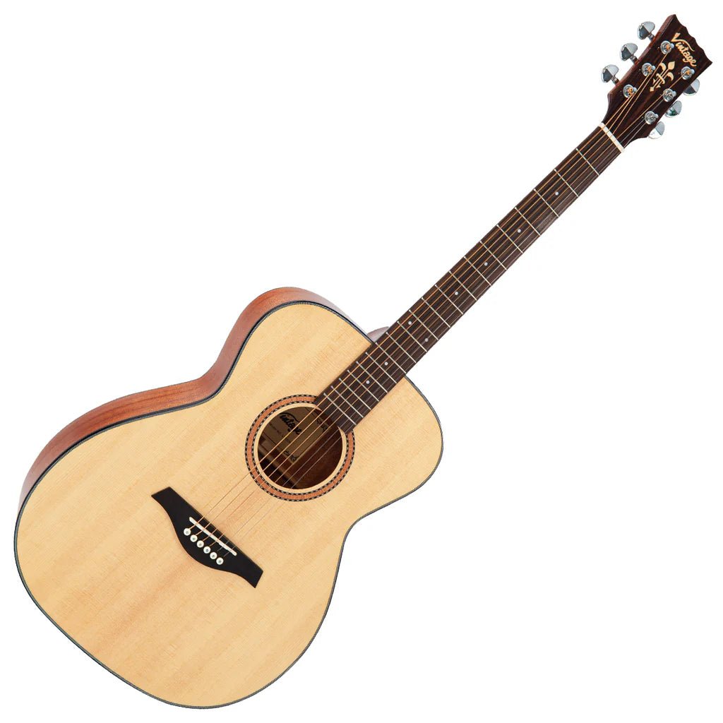 Vintage V1650 Performer Series All Solid OM Acoustic Guitar - Richards Guitars Of Stratford Upon Avon
