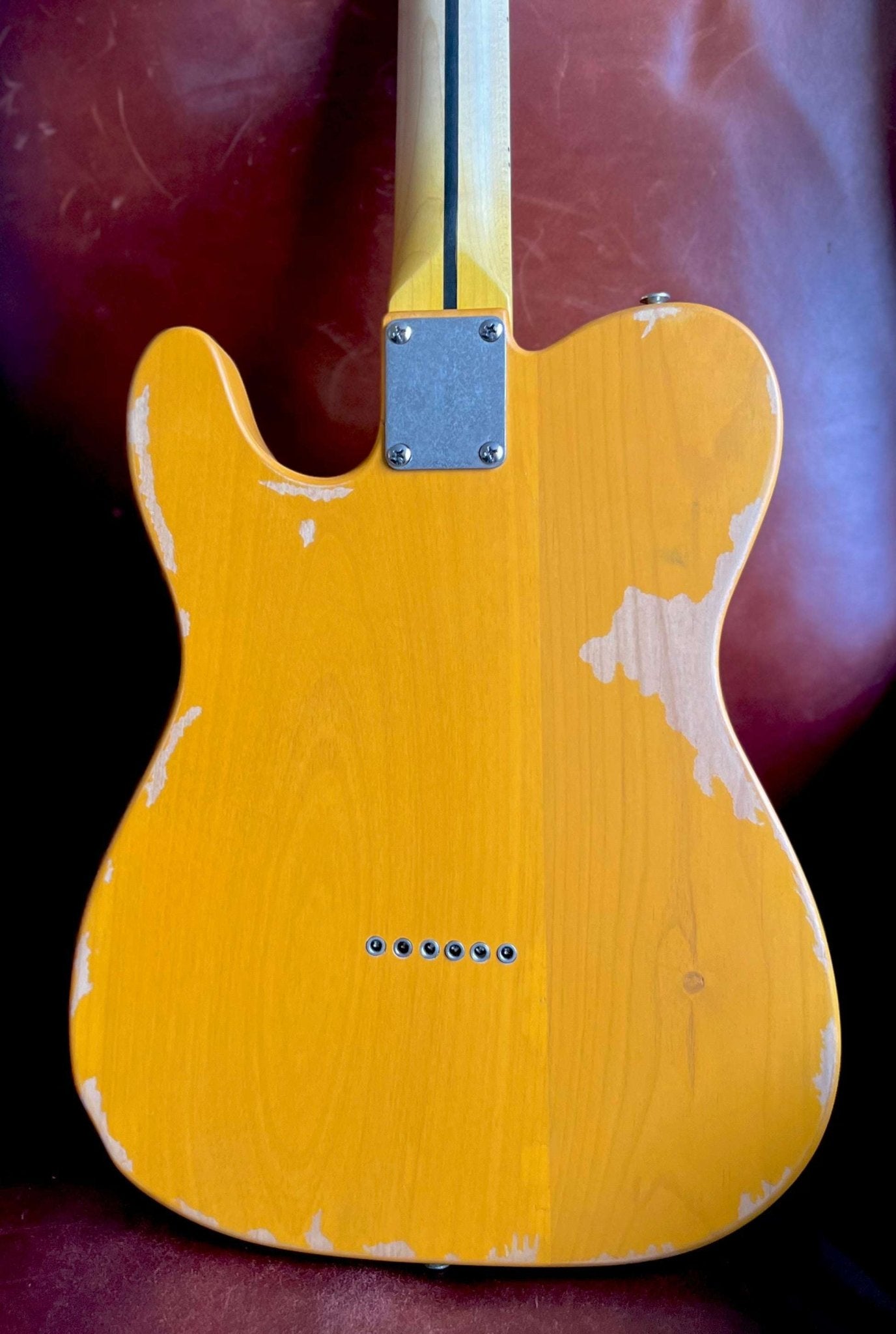 Vintage* V52MRBS Distressed Butterscotch Electric Guitar - Richards Guitars Of Stratford Upon Avon
