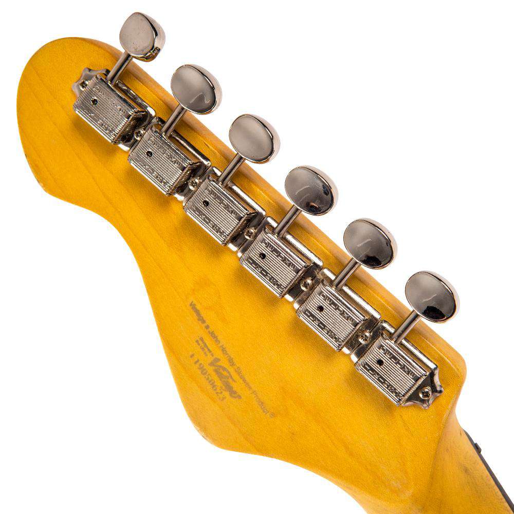 Vintage V6 ICON Electric Guitar ~ Distressed Laguna Blue - Richards Guitars Of Stratford Upon Avon