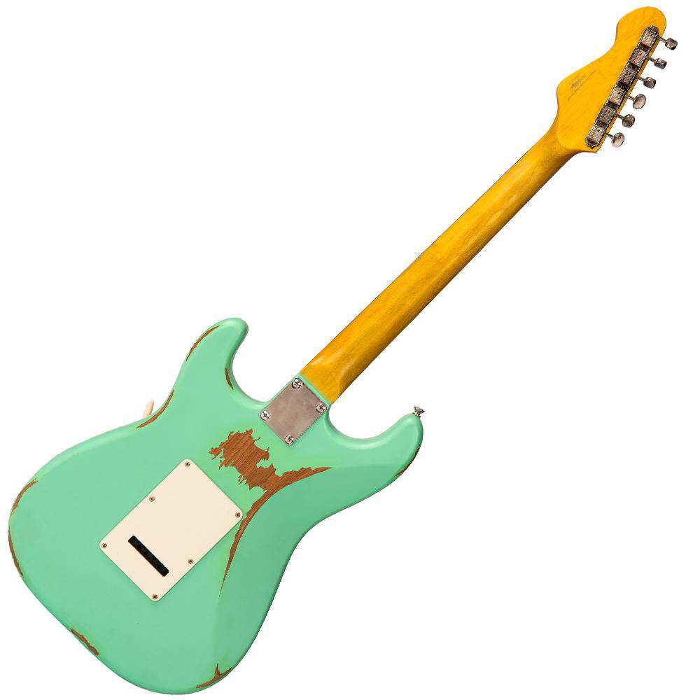 Vintage V6 ICON Electric Guitar ~ Distressed Ventura Green - Richards Guitars Of Stratford Upon Avon
