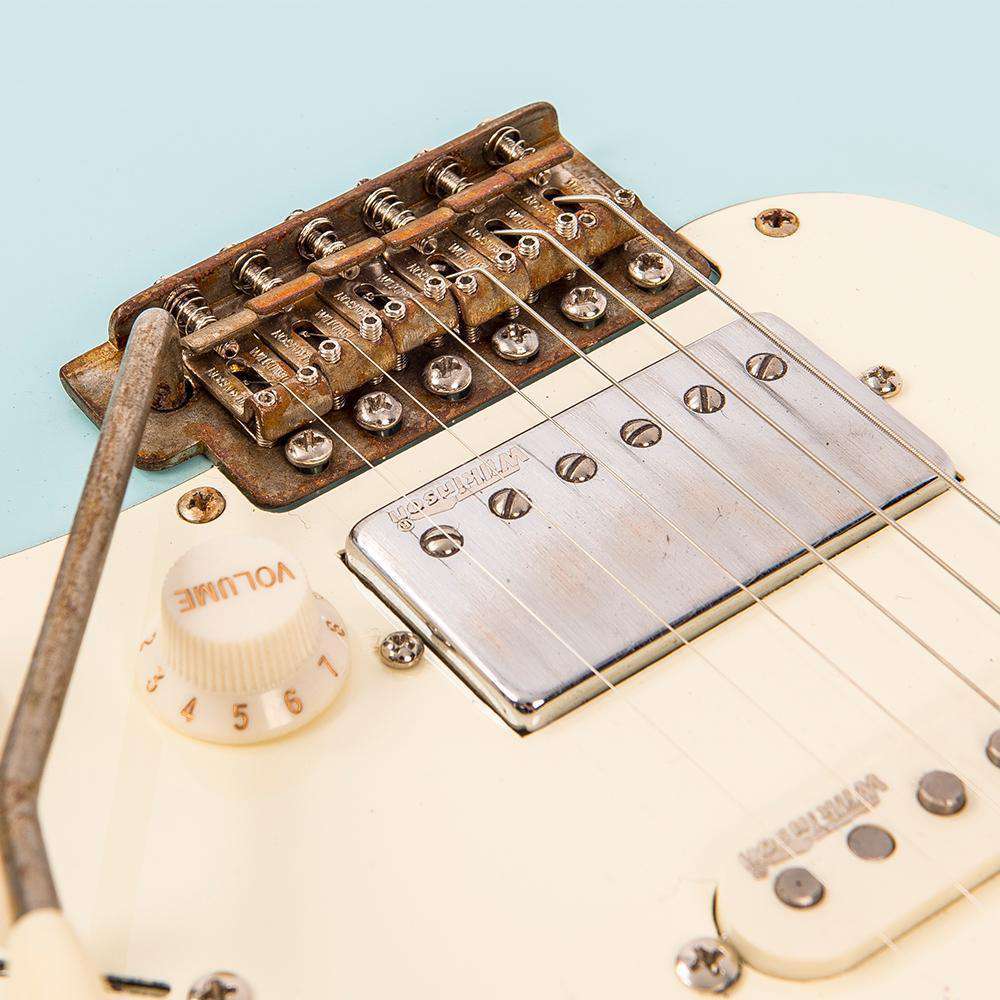 Vintage V6H ICON HSS Electric Guitar ~ Ultra - Gloss Distressed Laguna Blue - Richards Guitars Of Stratford Upon Avon