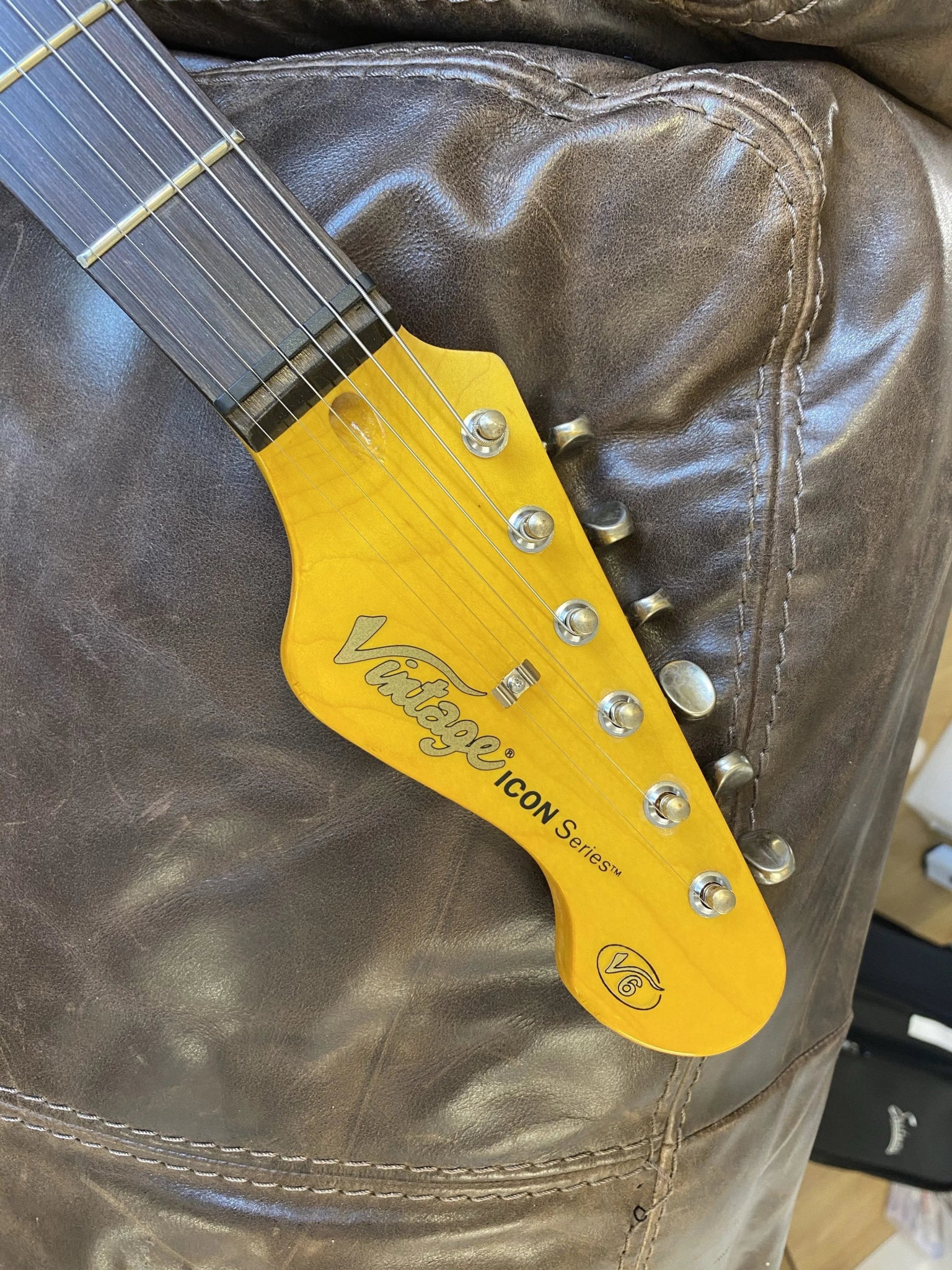 Vintage V6H ICON HSS Electric Guitar ~ Ultra - Gloss Distressed Laguna Blue - Richards Guitars Of Stratford Upon Avon