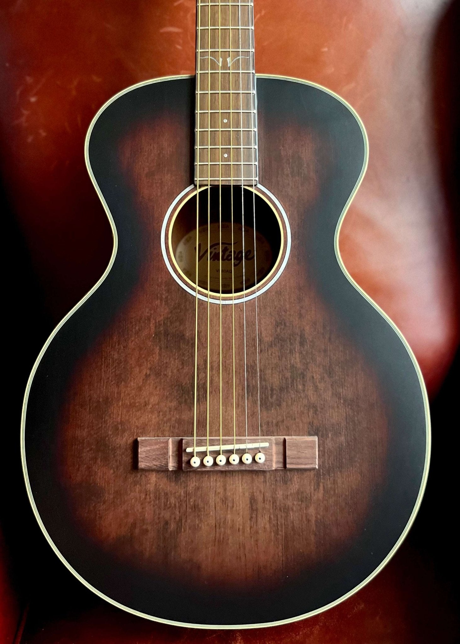 Vintage* V880AQ Historic Series 'Parlour' Acoustic Guitar - Richards Guitars Of Stratford Upon Avon