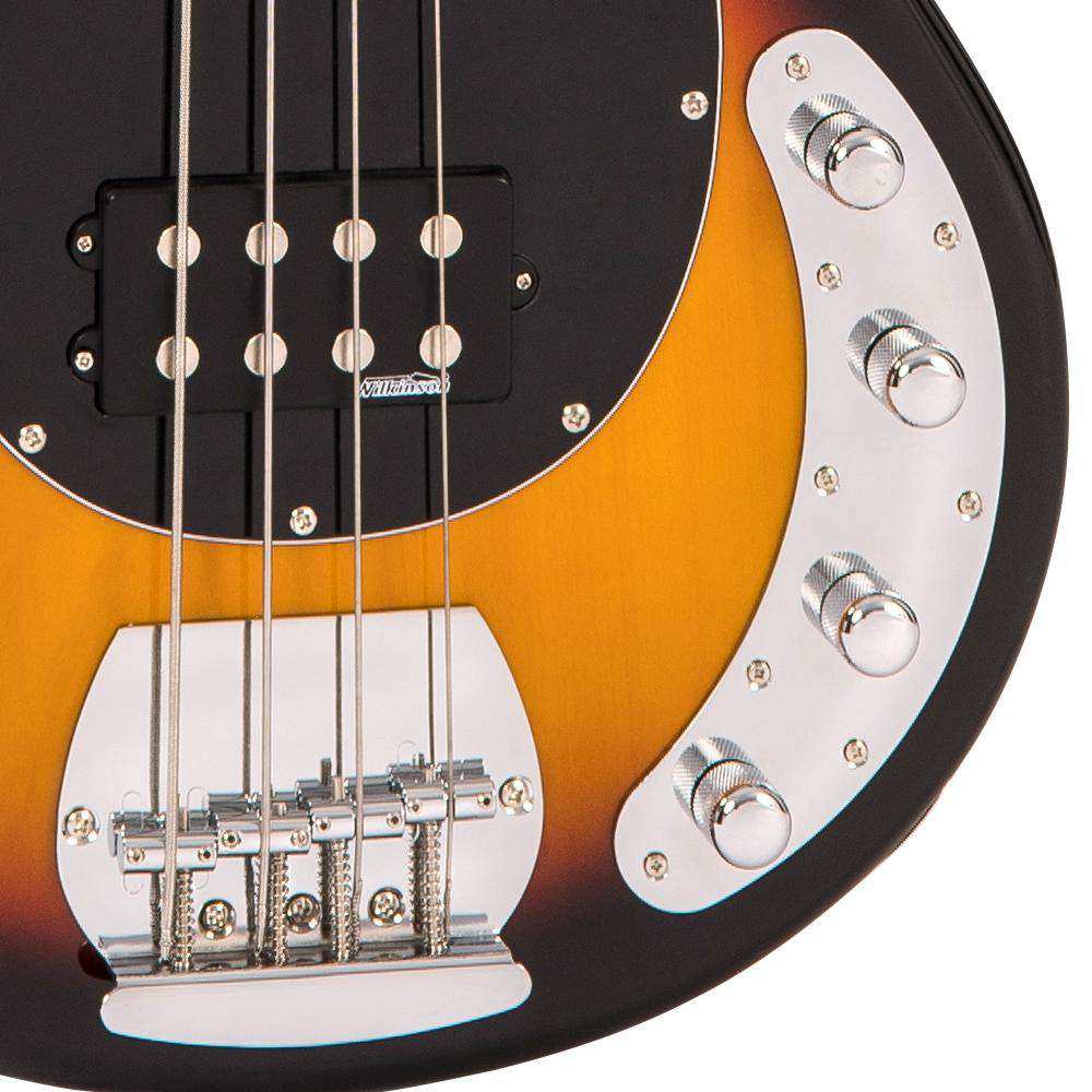 Vintage V96 ReIssued 4 - String Active Bass ~ Sunset Sunburst - Richards Guitars Of Stratford Upon Avon