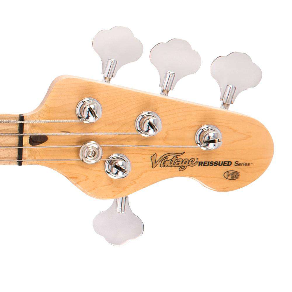 Vintage V96 ReIssued 4 - String Active Bass ~ Sunset Sunburst - Richards Guitars Of Stratford Upon Avon