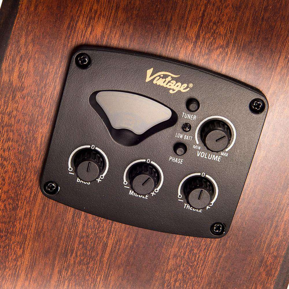 Vintage VGA990 Electro - Acoustic Sweetwater Guitar ~ Natural - Richards Guitars Of Stratford Upon Avon