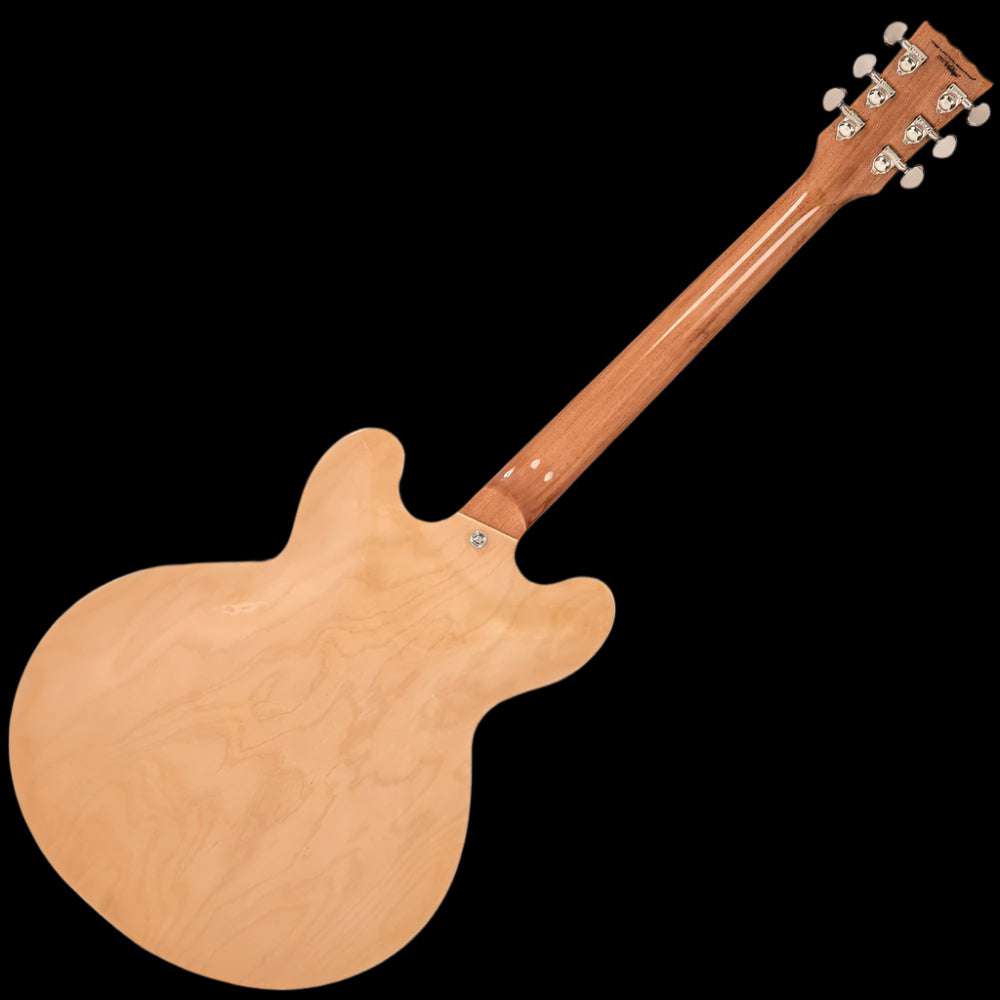 Vintage VSA500P ReIssued Semi Acoustic Guitar ~ Natural Maple - Richards Guitars Of Stratford Upon Avon