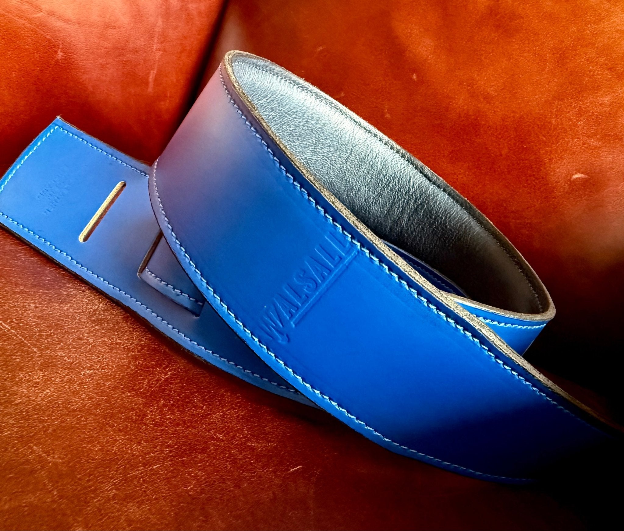 Walsall Hand Made Premium Padded Bridle Leather Guitar Strap - Richards Guitars Of Stratford Upon Avon