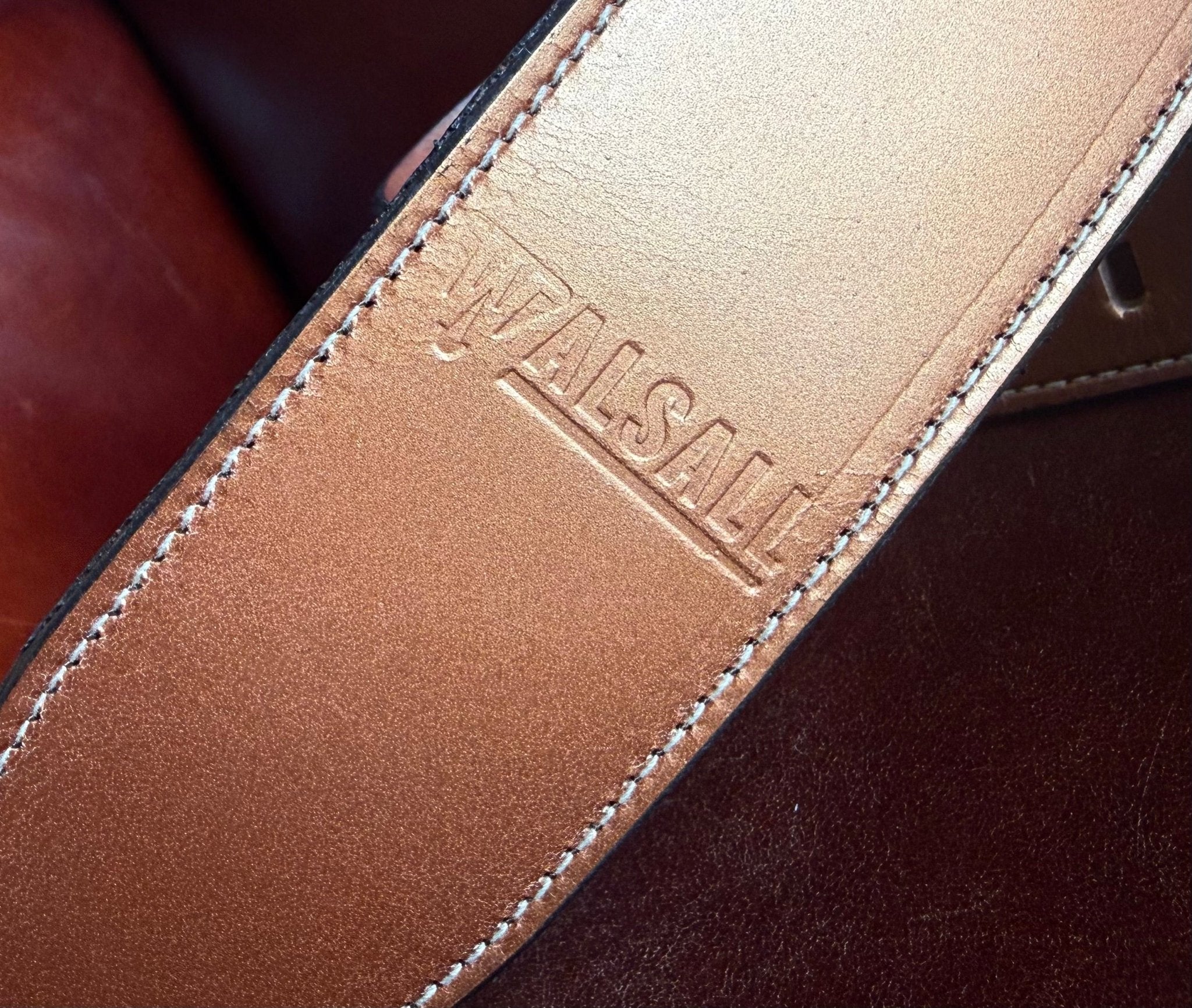 Walsall Hand Made Premium Padded Bridle Leather Guitar Strap Copper Ore - Richards Guitars Of Stratford Upon Avon