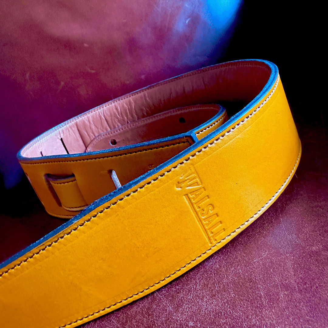 Walsall Hand Made Premium Padded Bridle Leather Guitar Strap Mango - Richards Guitars Of Stratford Upon Avon