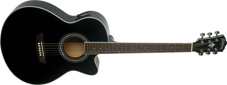 Washburn EA12 - Mini Jumbo - Black Acoustic Guitar - Richards Guitars Of Stratford Upon Avon