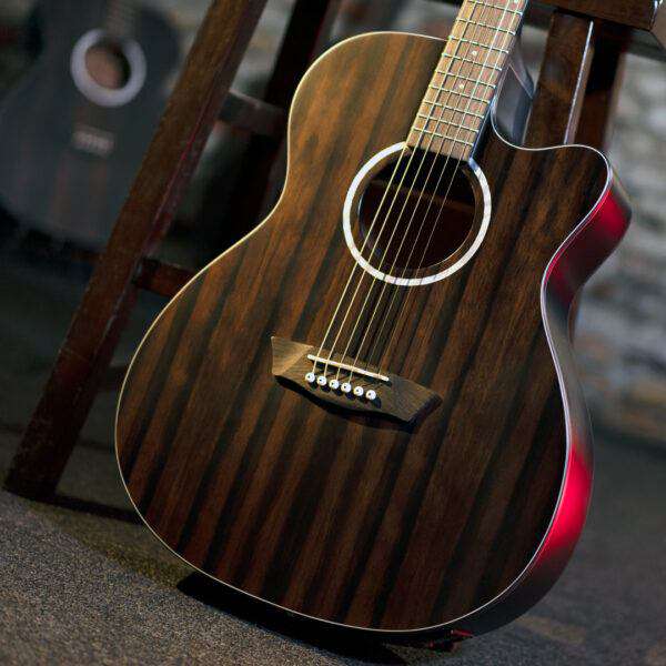 Washburn EBONY ACE - Grand Auditorium - Natural Matte Electro Acoustic Guitar - Richards Guitars Of Stratford Upon Avon