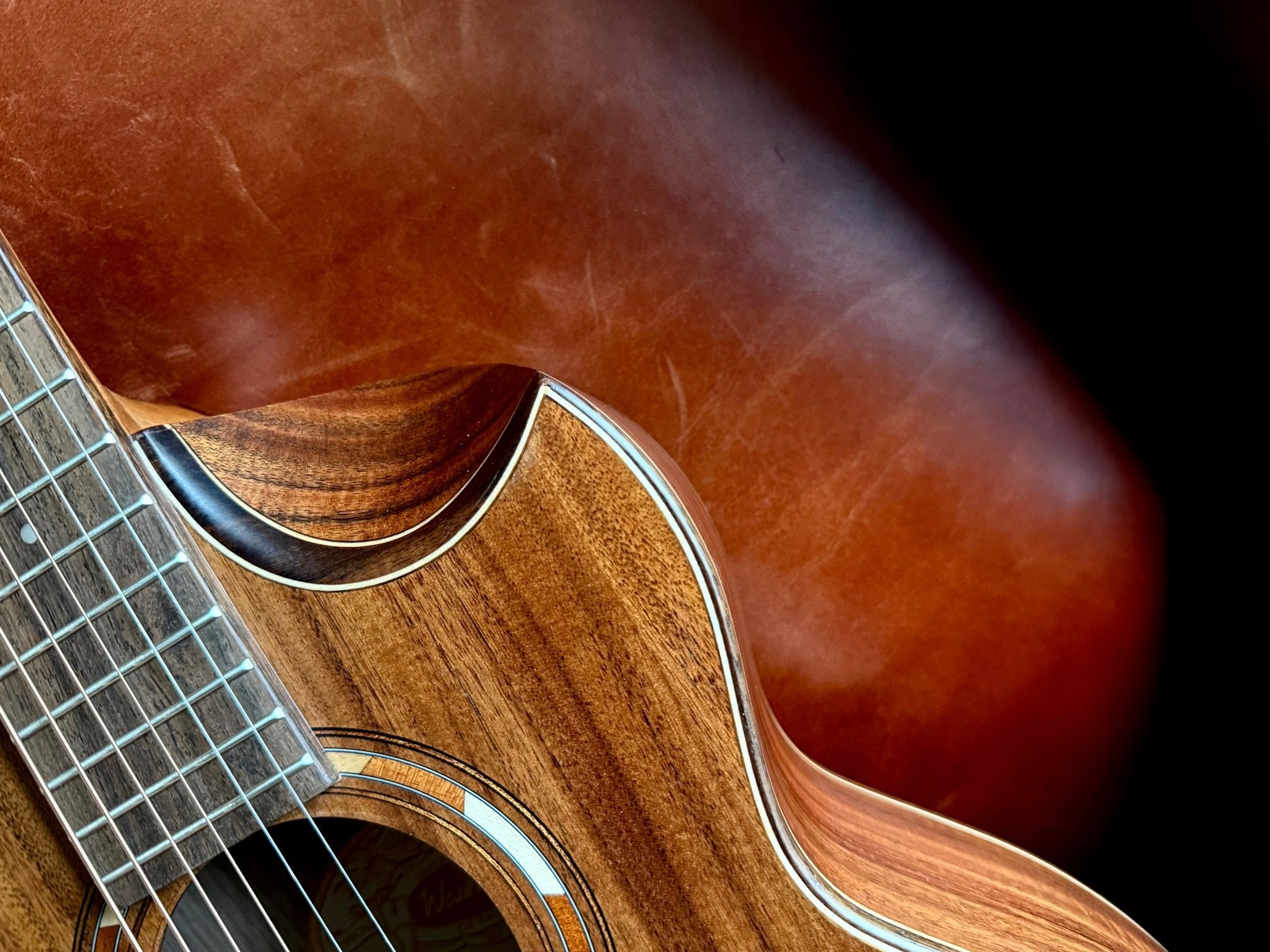 Washburn G - MINI 55 KOA - Mini/Travel - Natural Acoustic Guitar - Richards Guitars Of Stratford Upon Avon