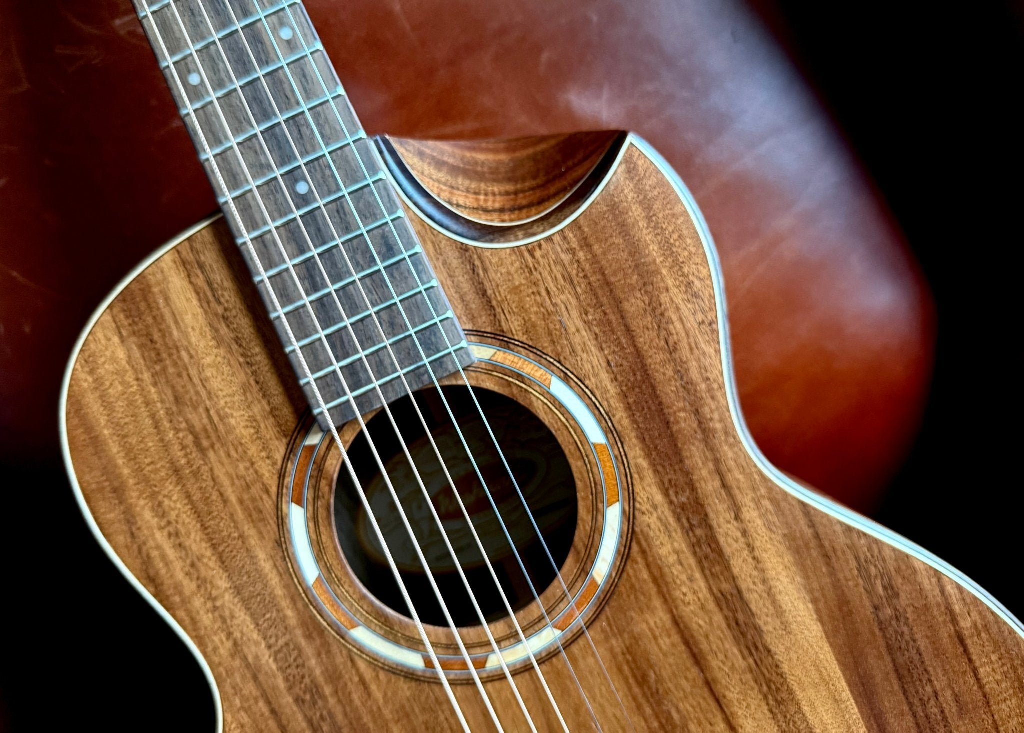 Washburn G - MINI 55 KOA - Mini/Travel - Natural Acoustic Guitar - Richards Guitars Of Stratford Upon Avon