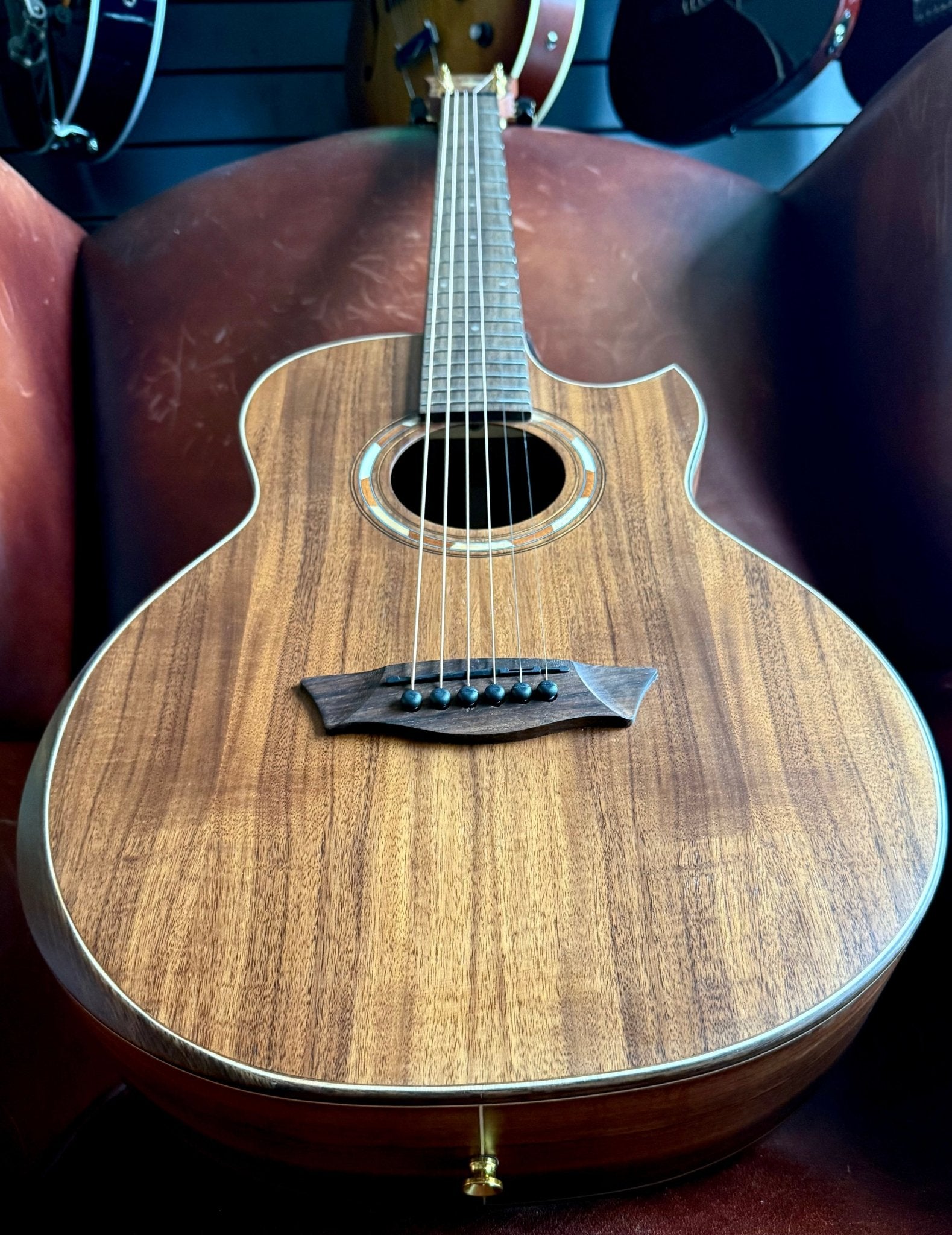 Washburn G - MINI 55 KOA - Mini/Travel - Natural Acoustic Guitar - Richards Guitars Of Stratford Upon Avon