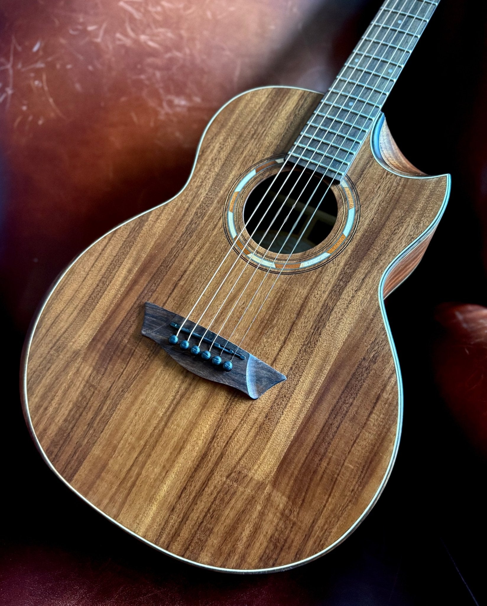 Washburn G - MINI 55 KOA - Mini/Travel - Natural Acoustic Guitar - Richards Guitars Of Stratford Upon Avon