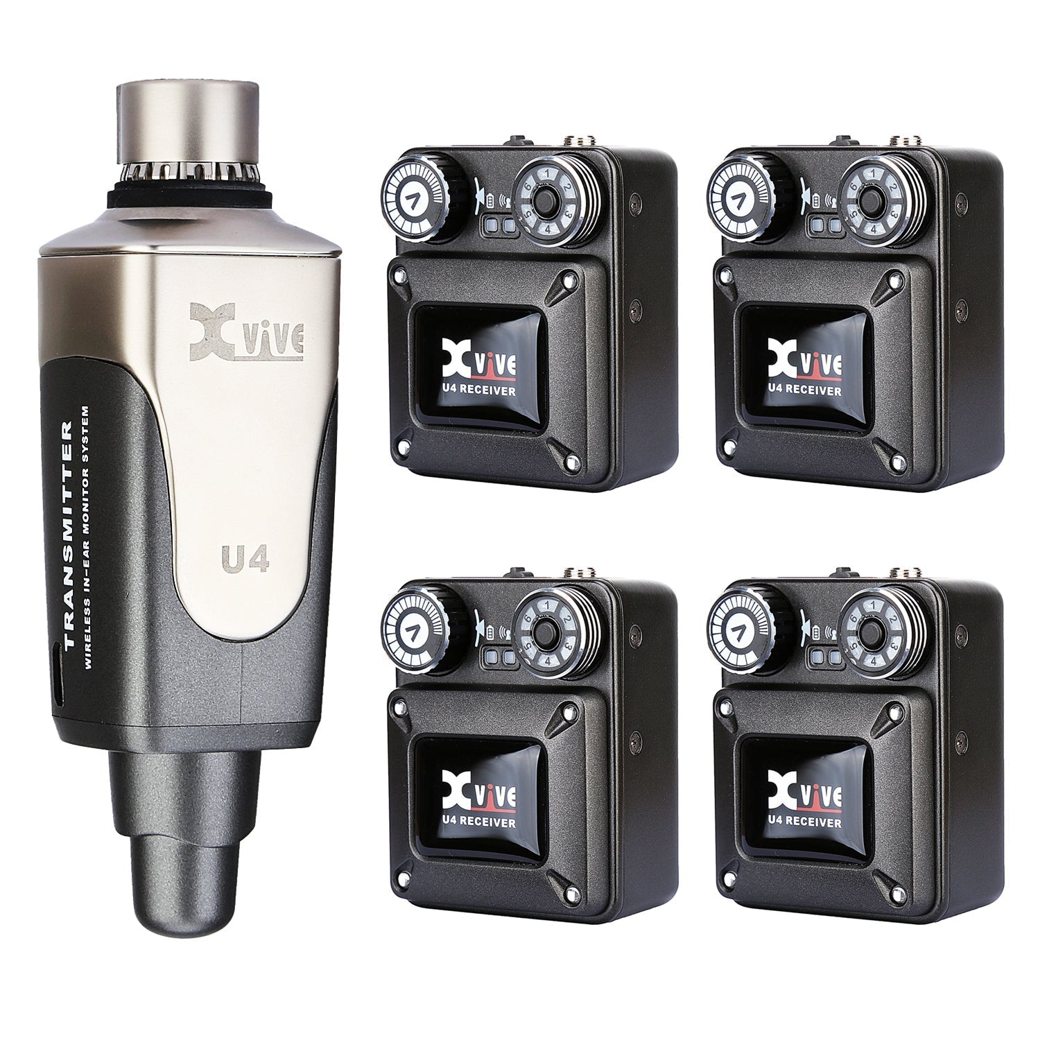 Xvive In-Ear Monitor Wireless System with 4 Receivers, Wireless IEM & Mic Systems for sale at Richards Guitars.