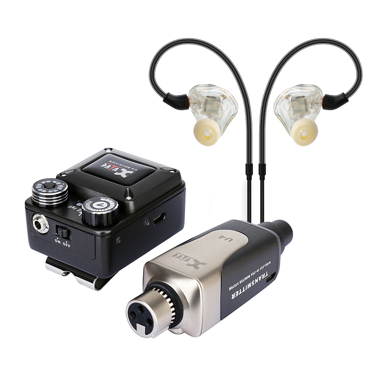 Xvive In Ear Monitor Wireless System with T9 In Ear Monitors and Trave