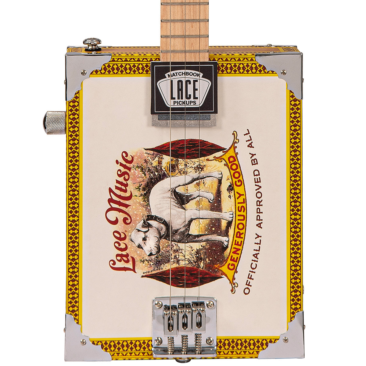 Lace Cigar Box Electric Guitar ~ 3 String ~ Pero Pup, Electric Guitars for sale at Richards Guitars.