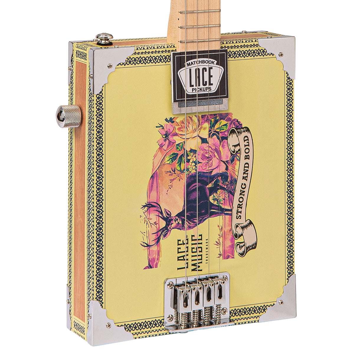 Lace Cigar Box Electric Guitar ~ 4 String ~ Deer Crossing, Electric Guitars for sale at Richards Guitars.