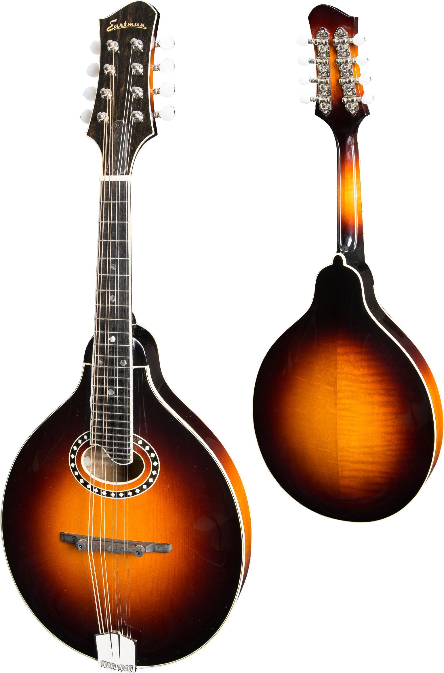 Eastman MD604 A-style Mandolin (oval hole, Solid Spruce top, Solid flamed Maple back and sides, KnK twin pu, w/Case), Mandolin for sale at Richards Guitars.